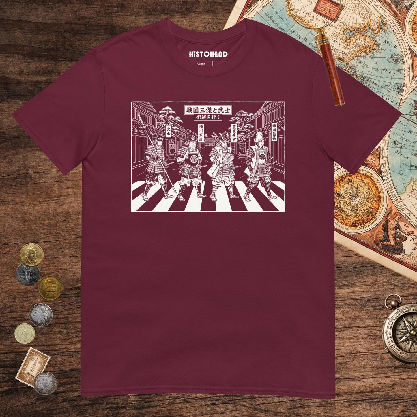 Maroon Sengoku Road Tee - history buff gift by HistoHead