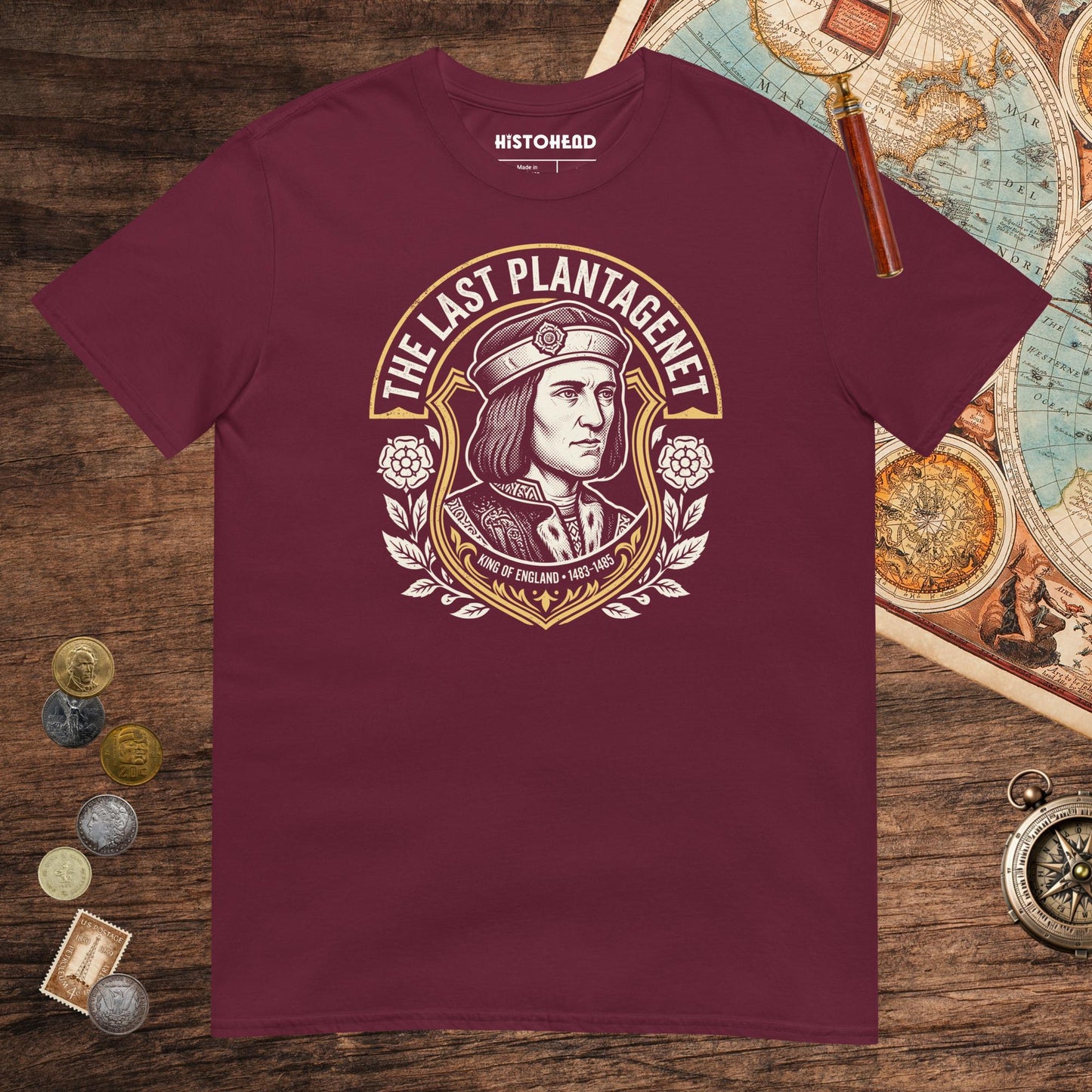 Maroon Richard III The Last Plantagenet Tee - history buff gift by HistoHead