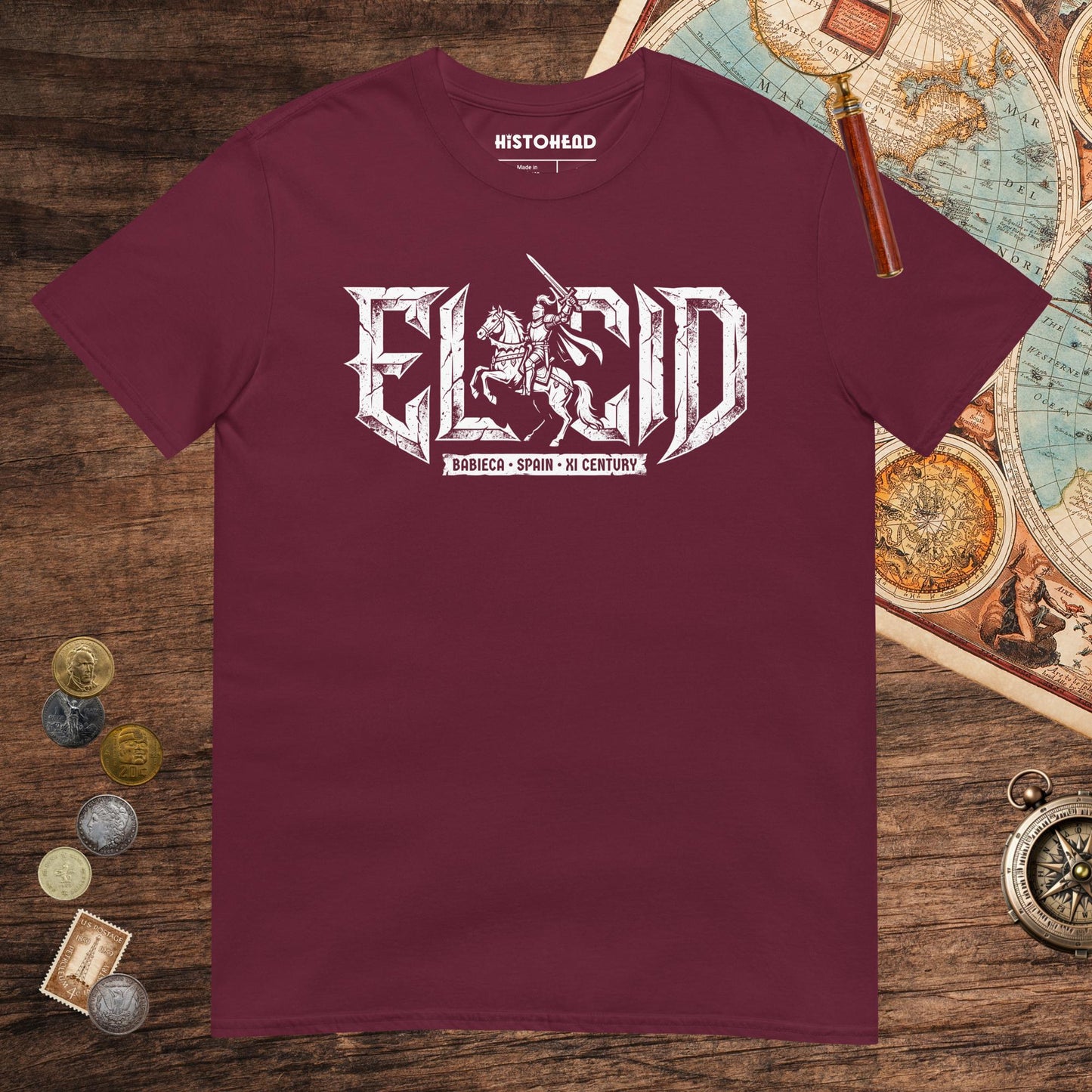 Maroon El Cid Tee - history buff gift by HistoHead