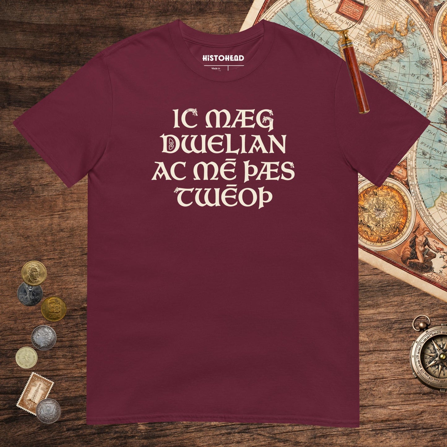 Maroon I May Be Wrong But I Doubt It in Old English Tee - history buff gift by HistoHead