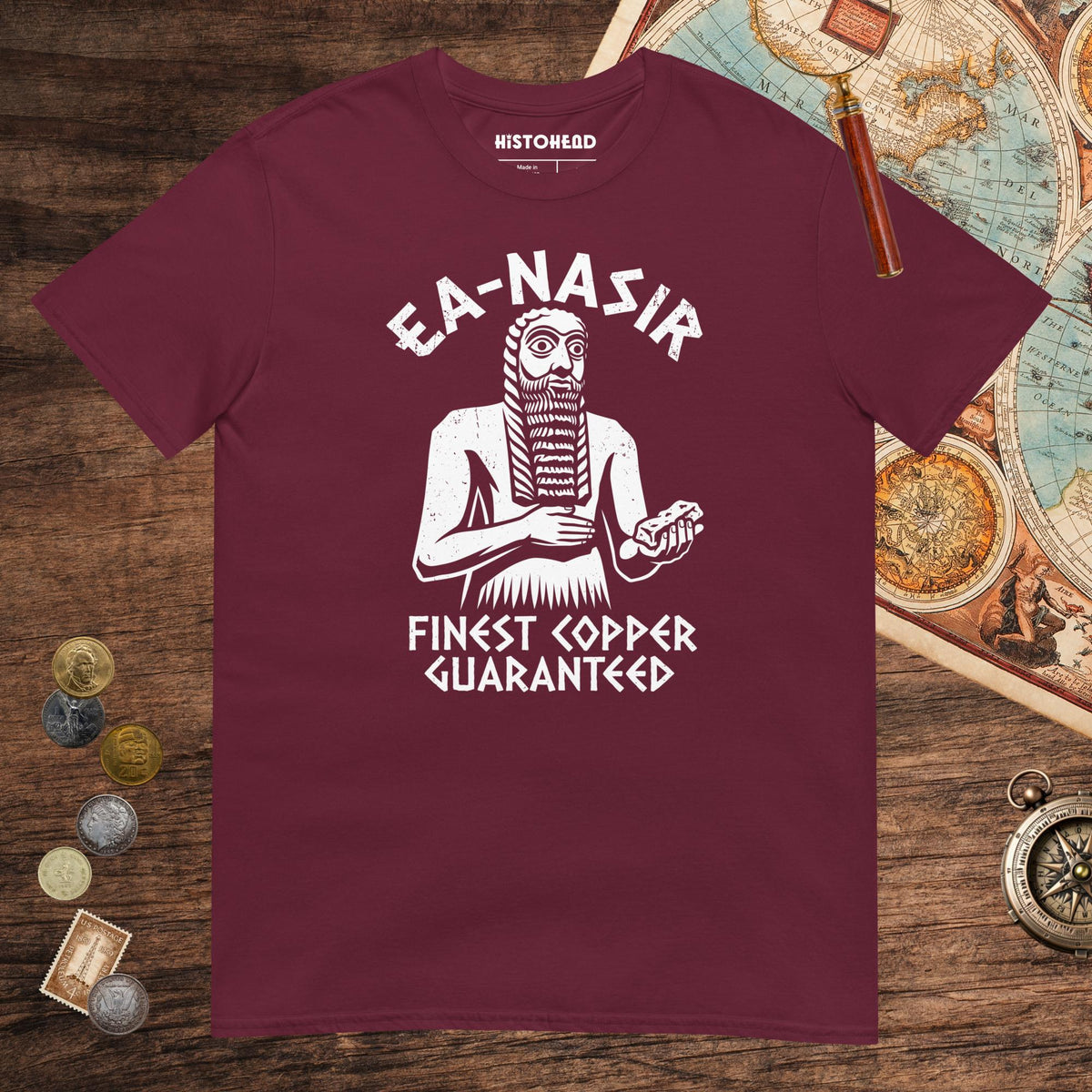 Maroon Ea-Nasir Finest Copper Tee - history buff gift by HistoHead