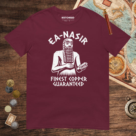Maroon Ea-Nasir Finest Copper Tee - history buff gift by HistoHead