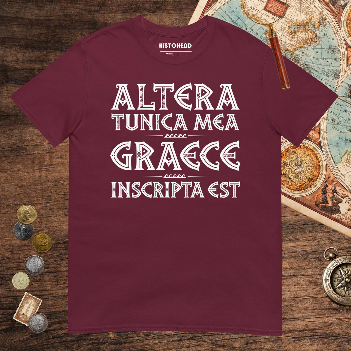 Maroon Latin My Other Shirt Is In Greek Tee - history buff gift by HistoHead
