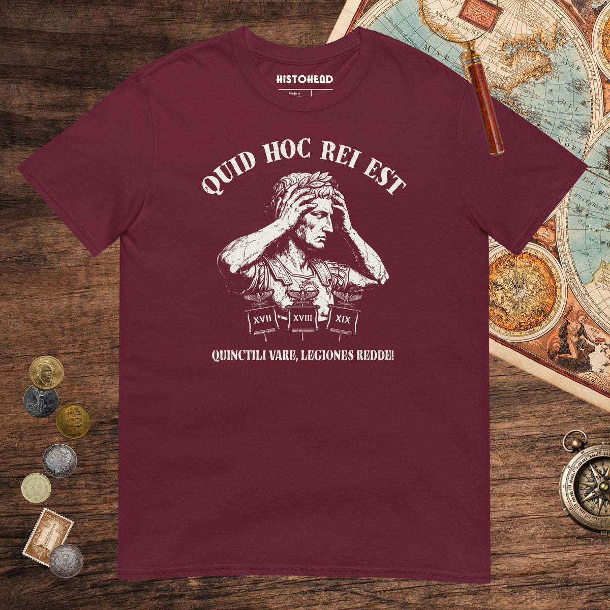 Maroon Augustus What the Hell Is This Latin Tee - history buff gift by HistoHead