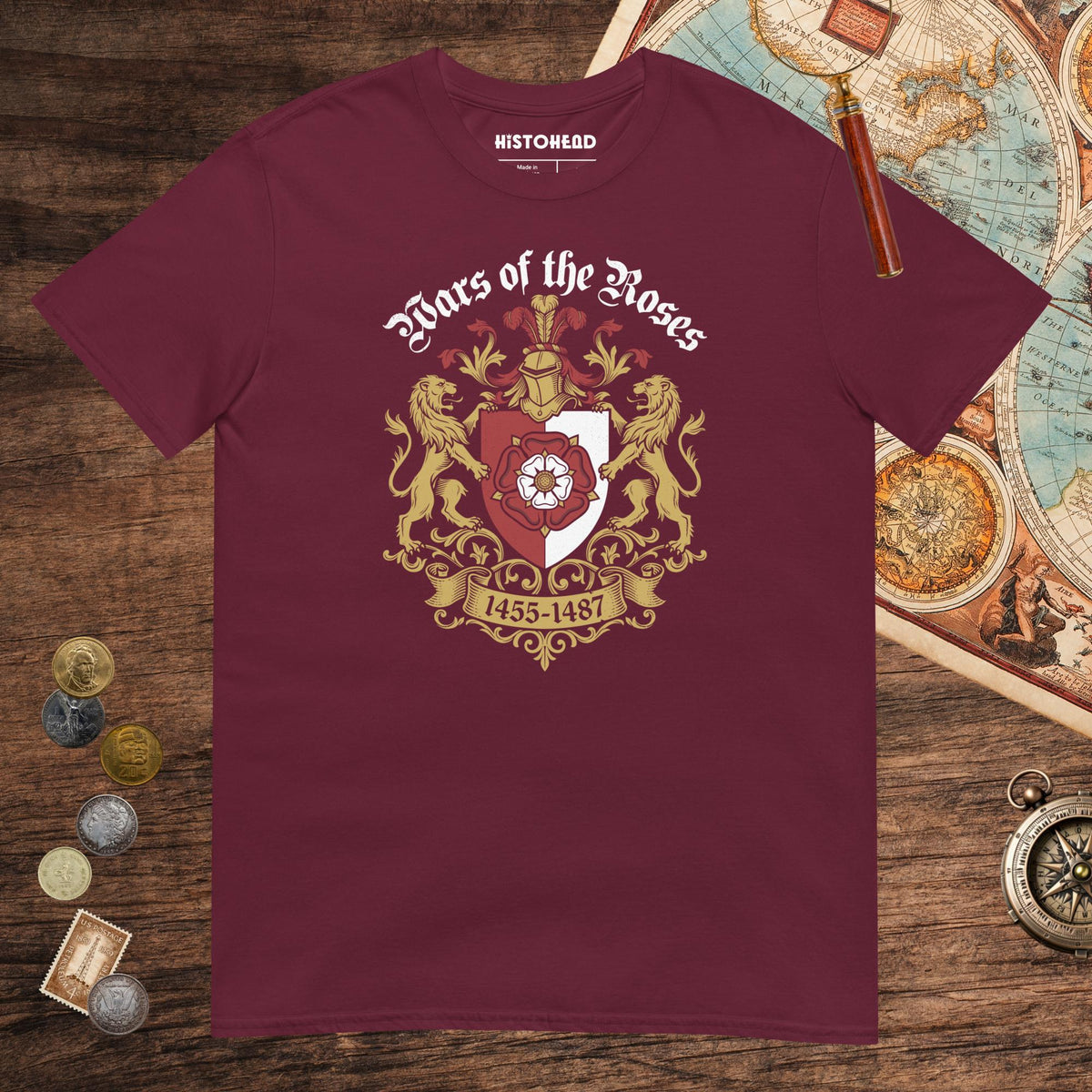 Maroon Wars of the Roses Tee - history buff gift by HistoHead