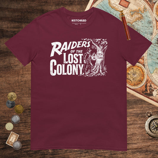 Maroon Raiders of the Lost Colony Tee - history buff gift by HistoHead