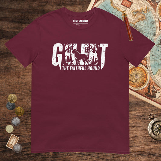 Maroon Gelert The Faithful Hound Tee - history buff gift by HistoHead