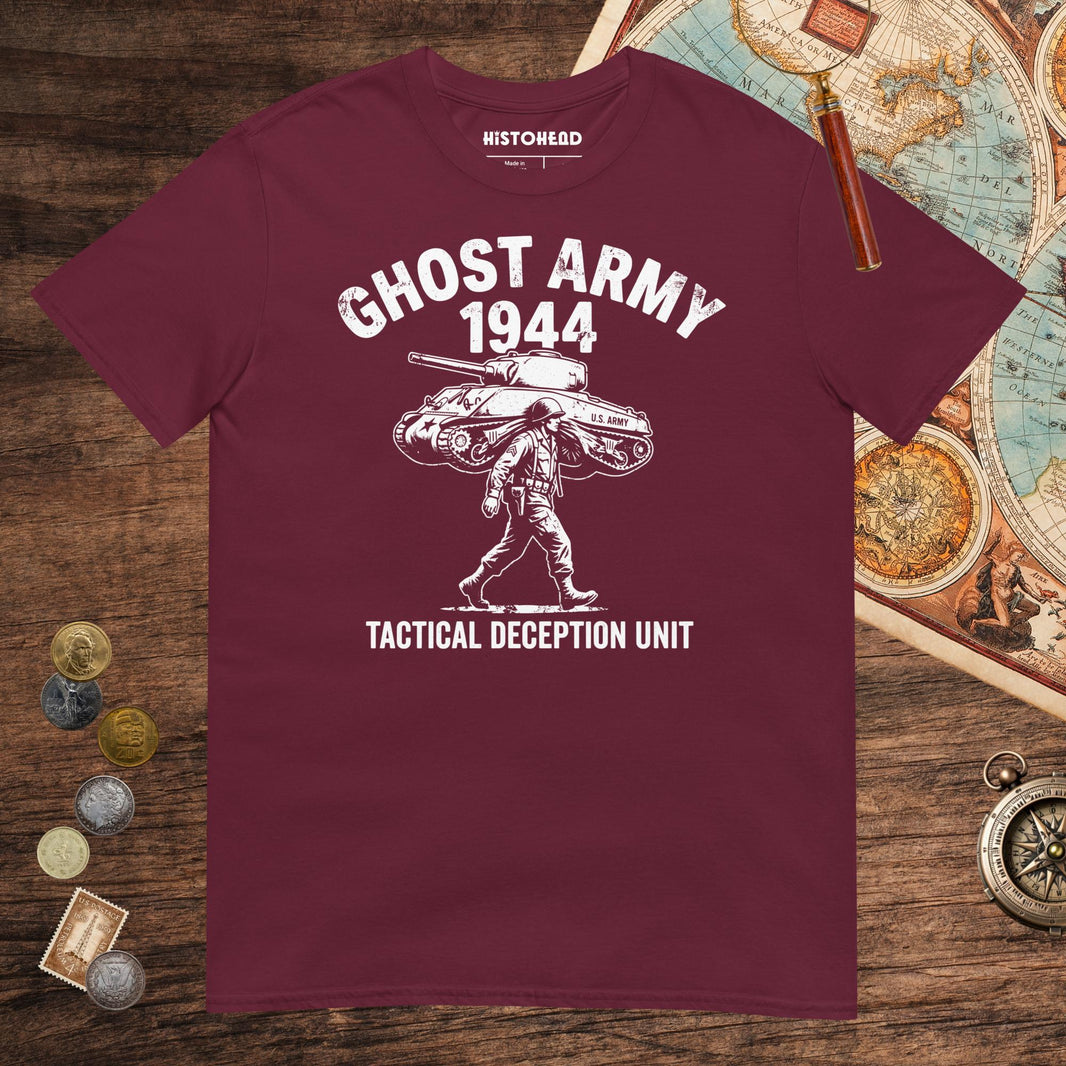 Maroon Ghost Army Tee - history buff gift by HistoHead