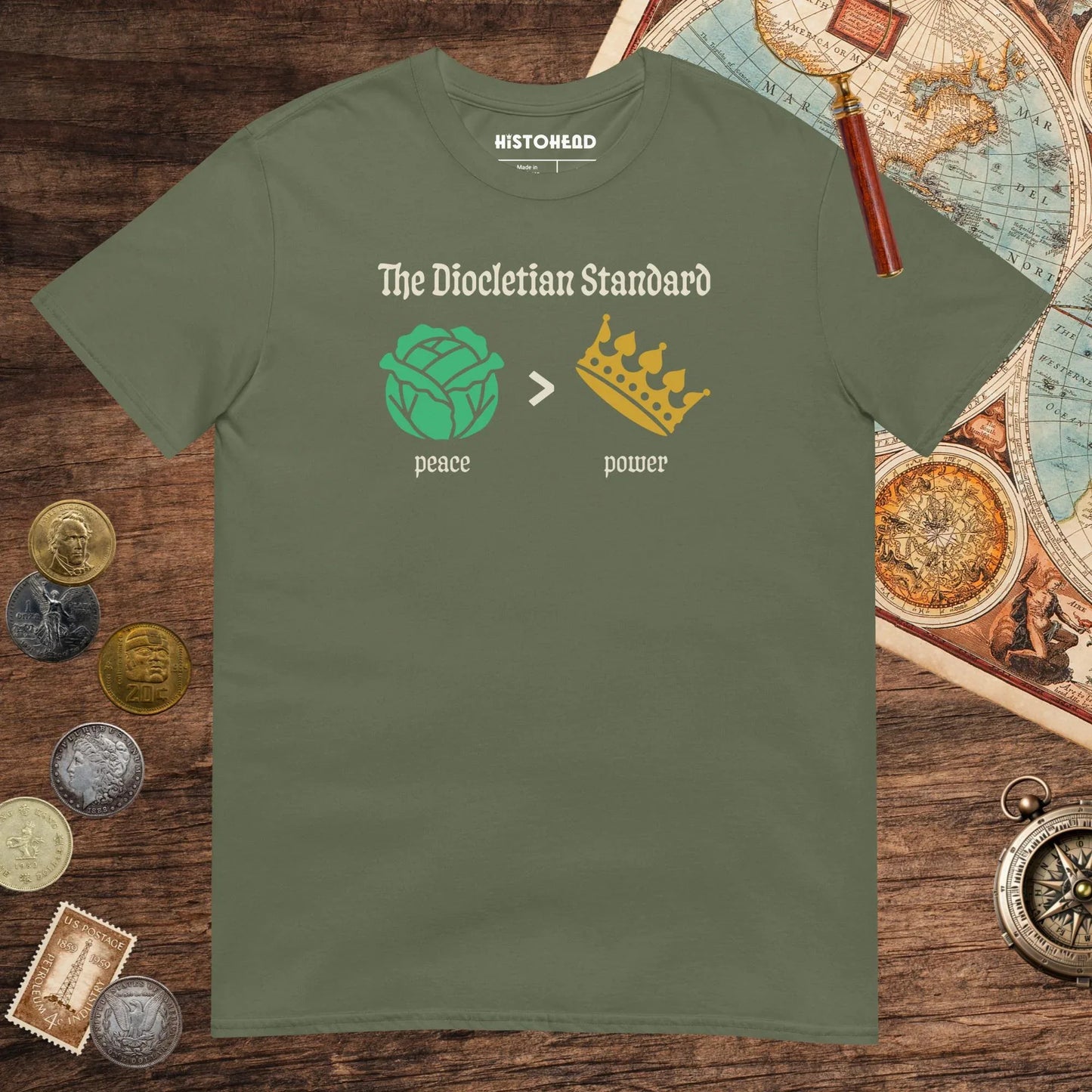 Military Green The Diocletian Standard Tee - history buff gift by HistoHead