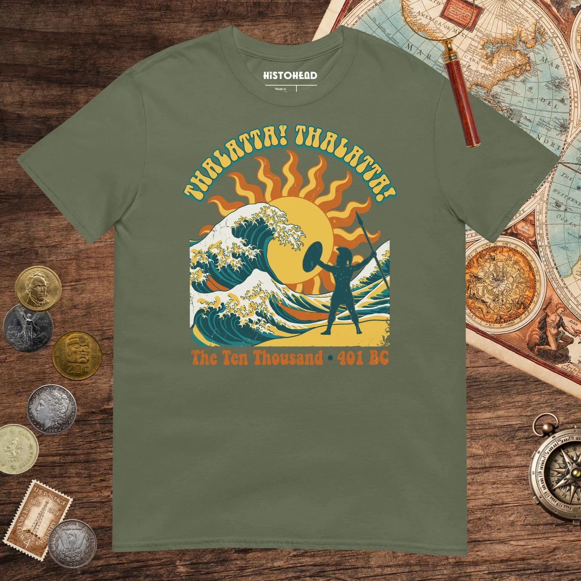 Military Green Thalatta Thalatta Tee - history buff gift by HistoHead