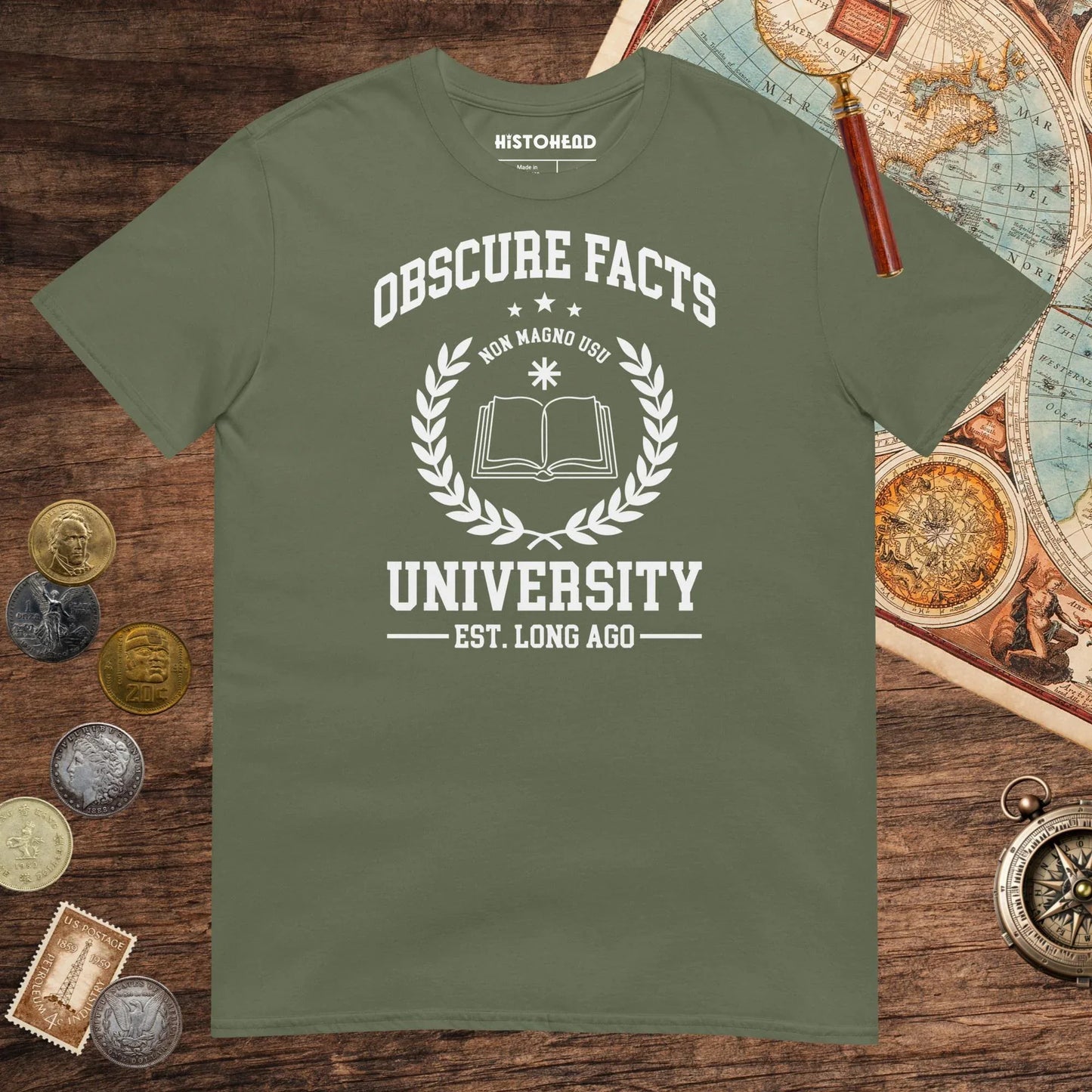 Military Green Obscure Facts University Tee - history buff gift by HistoHead