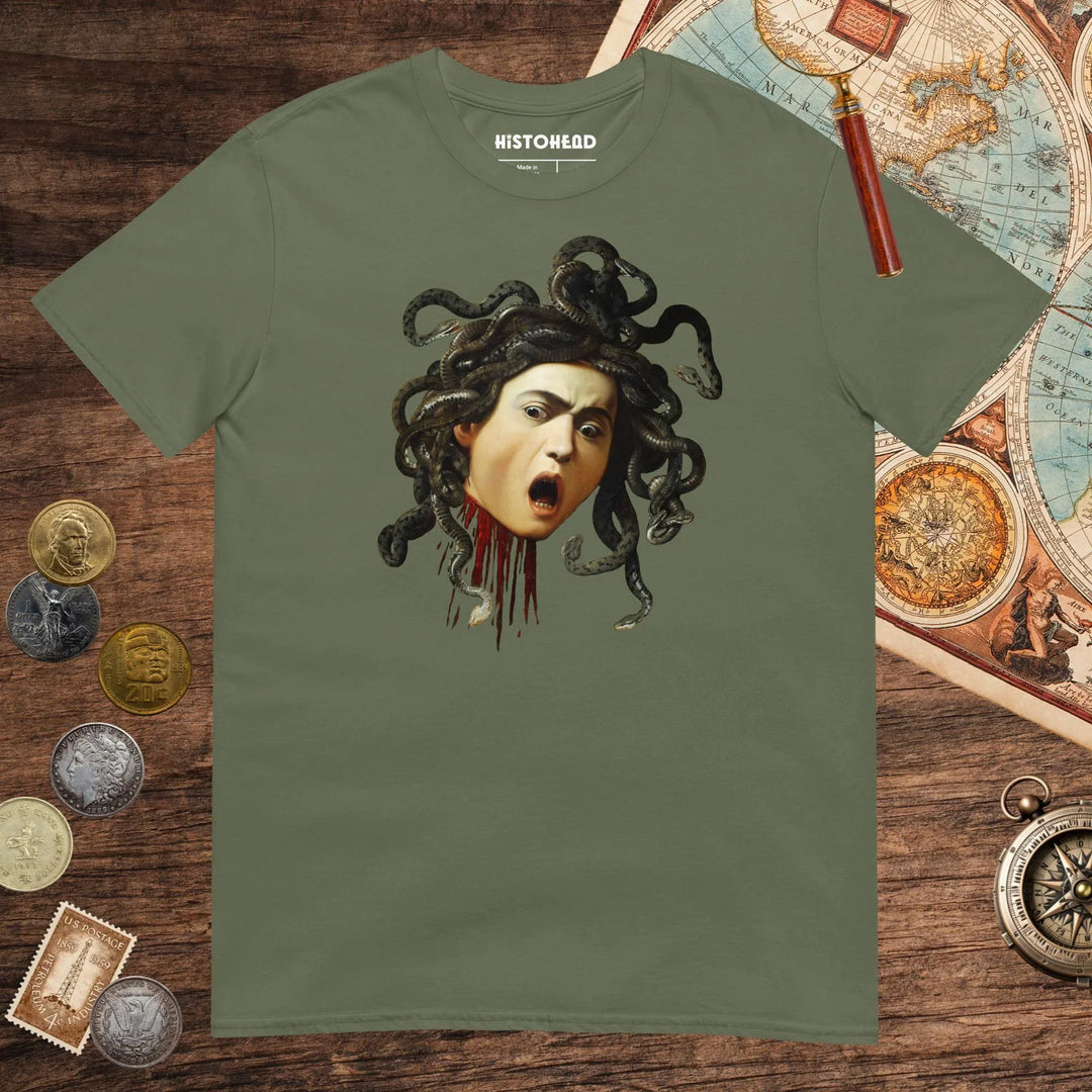 Military Green Medusa by Caravaggio Tee - history buff gift by HistoHead