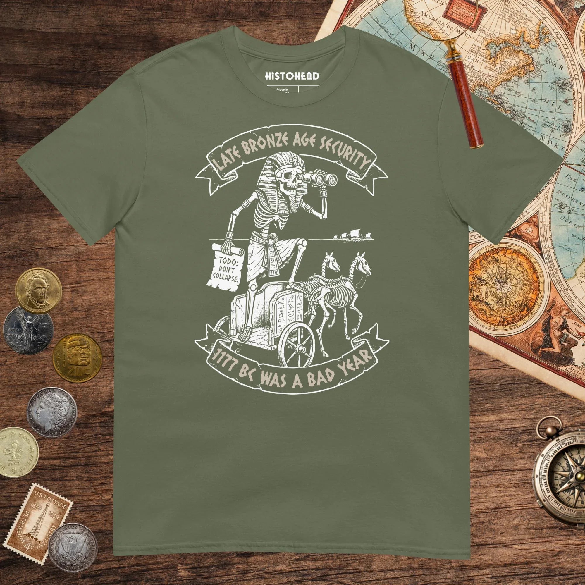 Military Green Late Bronze Age Security Tee - history buff gift by HistoHead