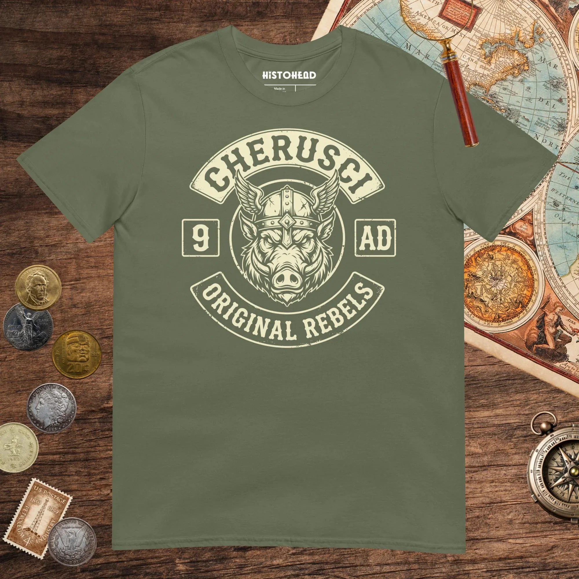 Military Green Cherusci Original Rebels Tee - history buff gift by HistoHead