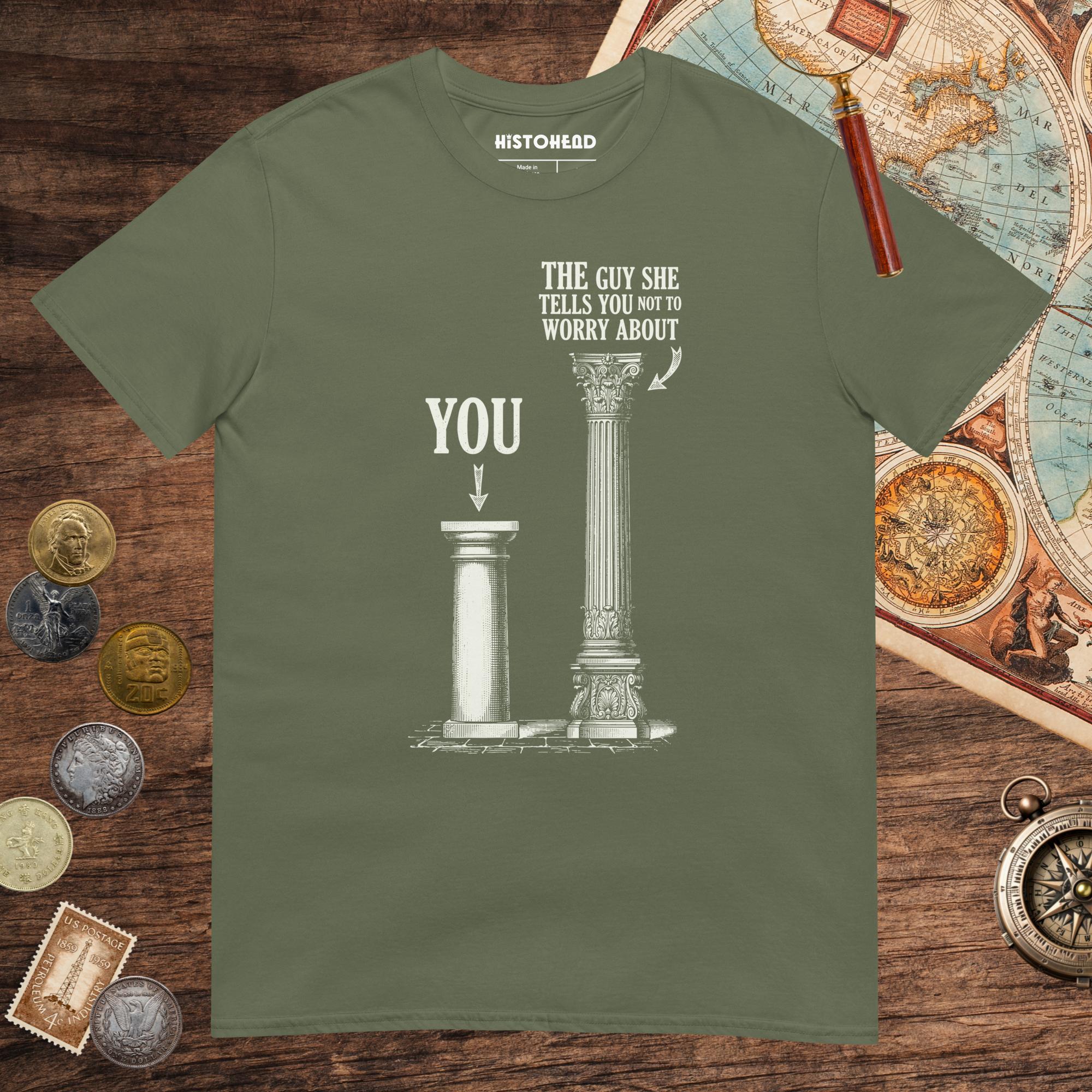 Military Green Doric or Corinthian Tee - history buff gift by HistoHead
