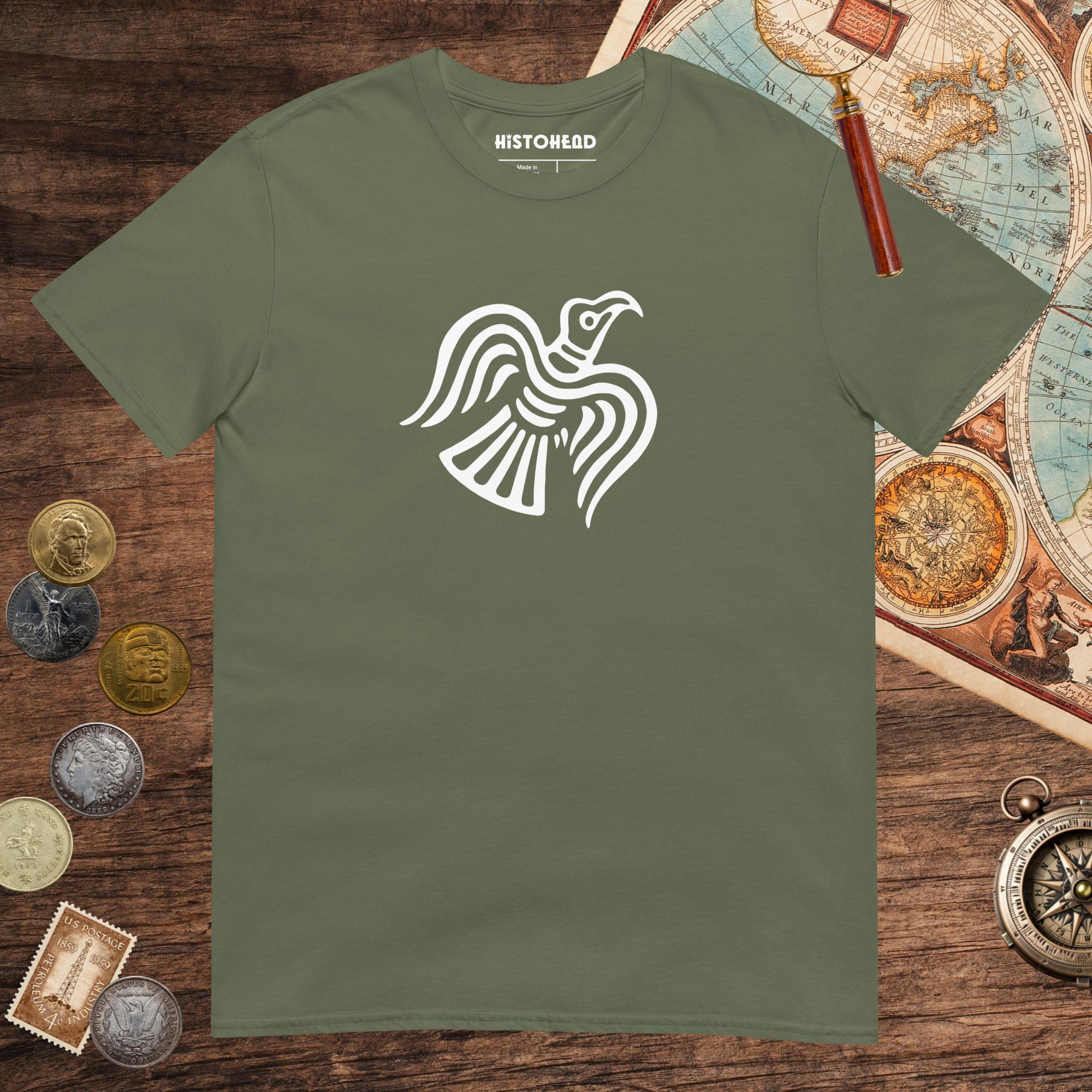 Military Green Viking Raven Symbol Tee - history buff gift by HistoHead
