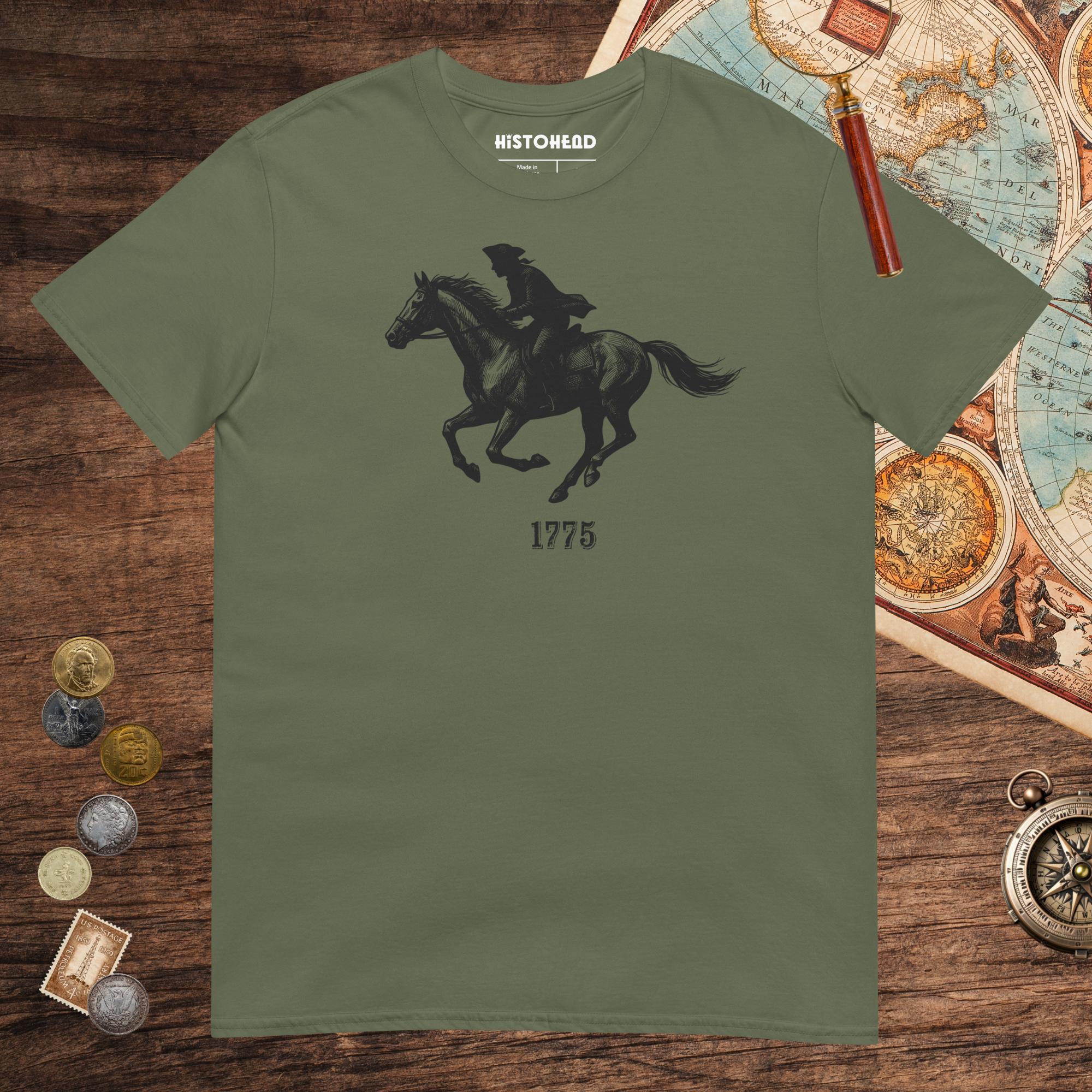 Military Green Paul Revere Tee - history buff gift by HistoHead