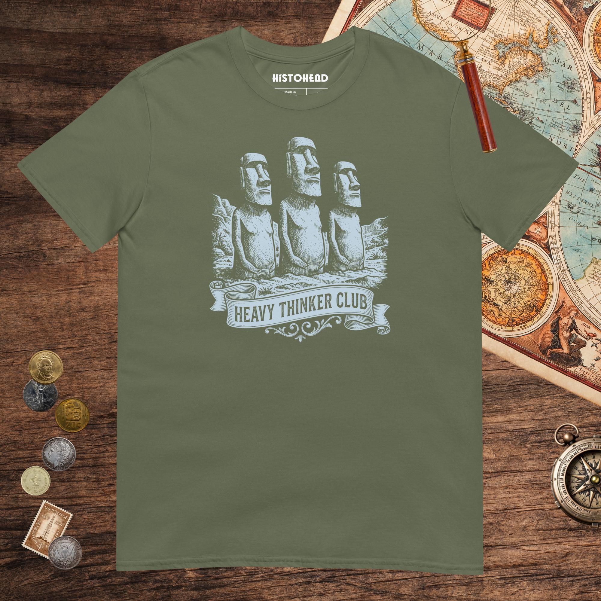 Military Green Heavy Thinker Club Tee - history buff gift by HistoHead