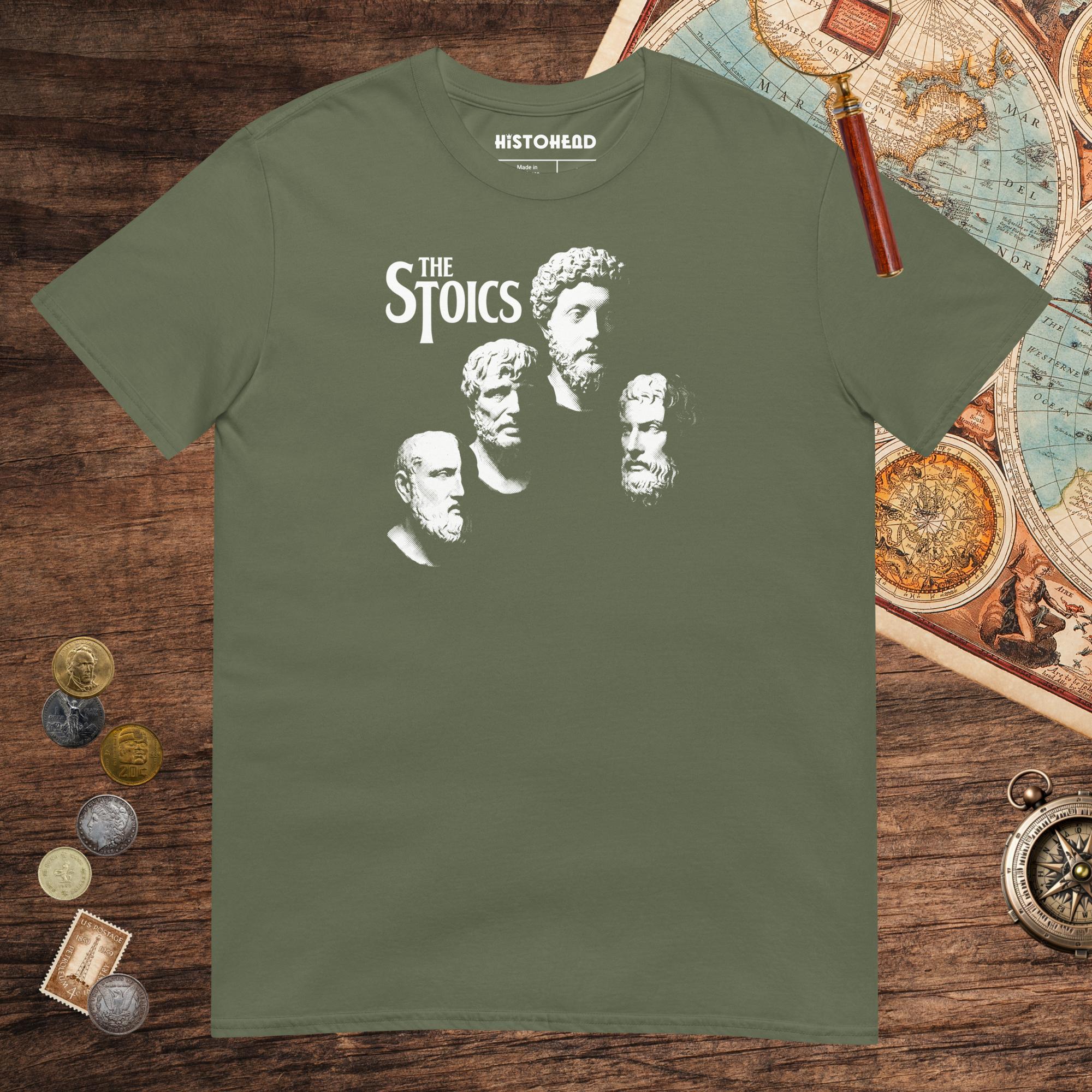 Military Green The Stoics Tee - history buff gift by HistoHead