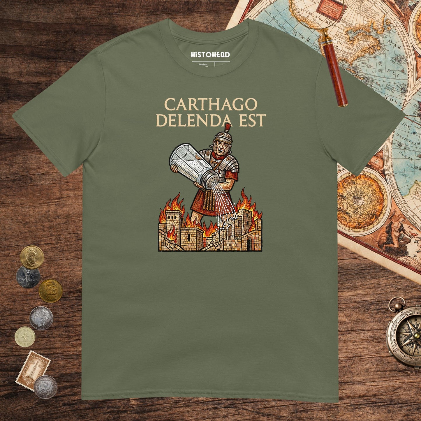 Military Green Salting Carthage Tee - history buff gift by HistoHead