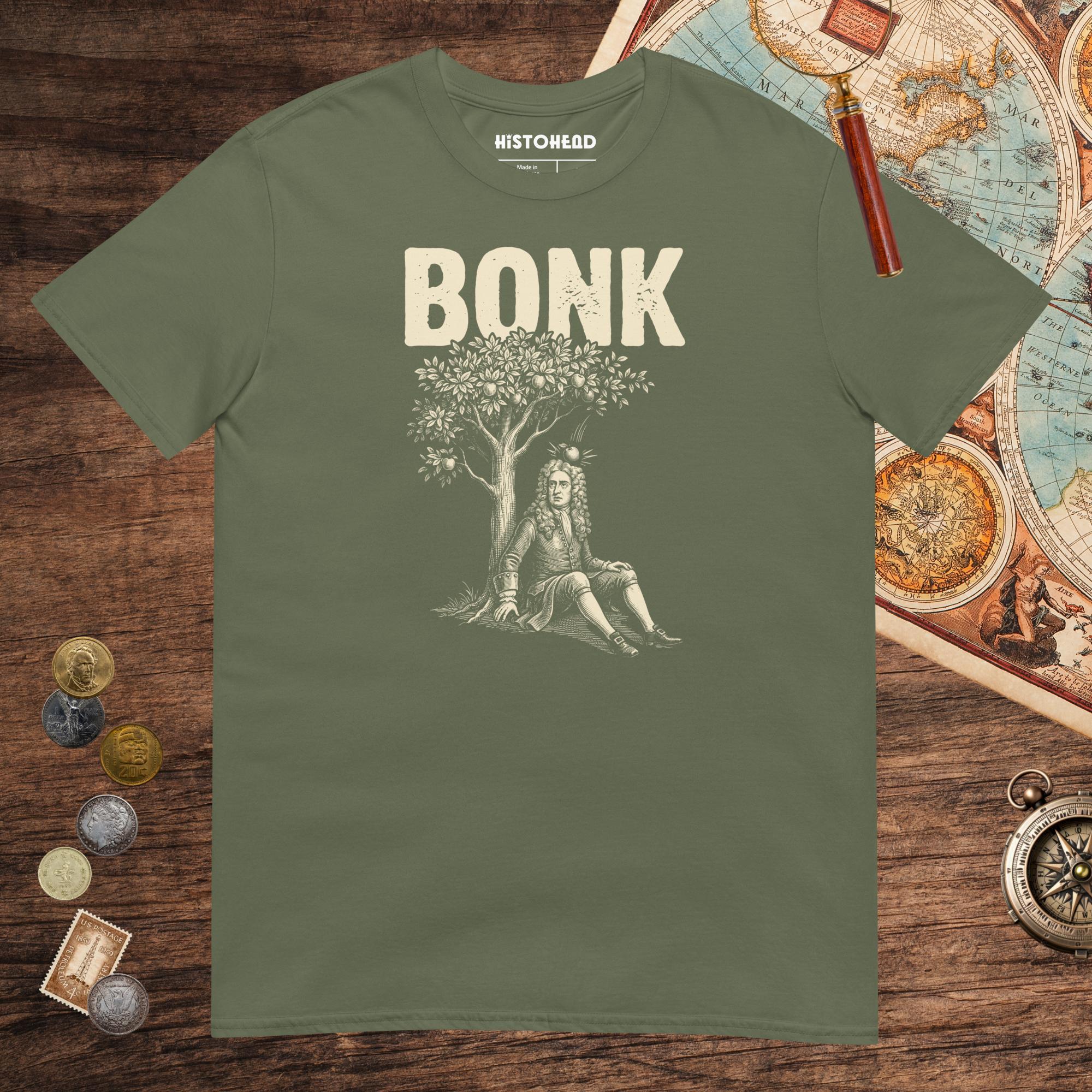 Military Green Newton Bonk Tee - history buff gift by HistoHead