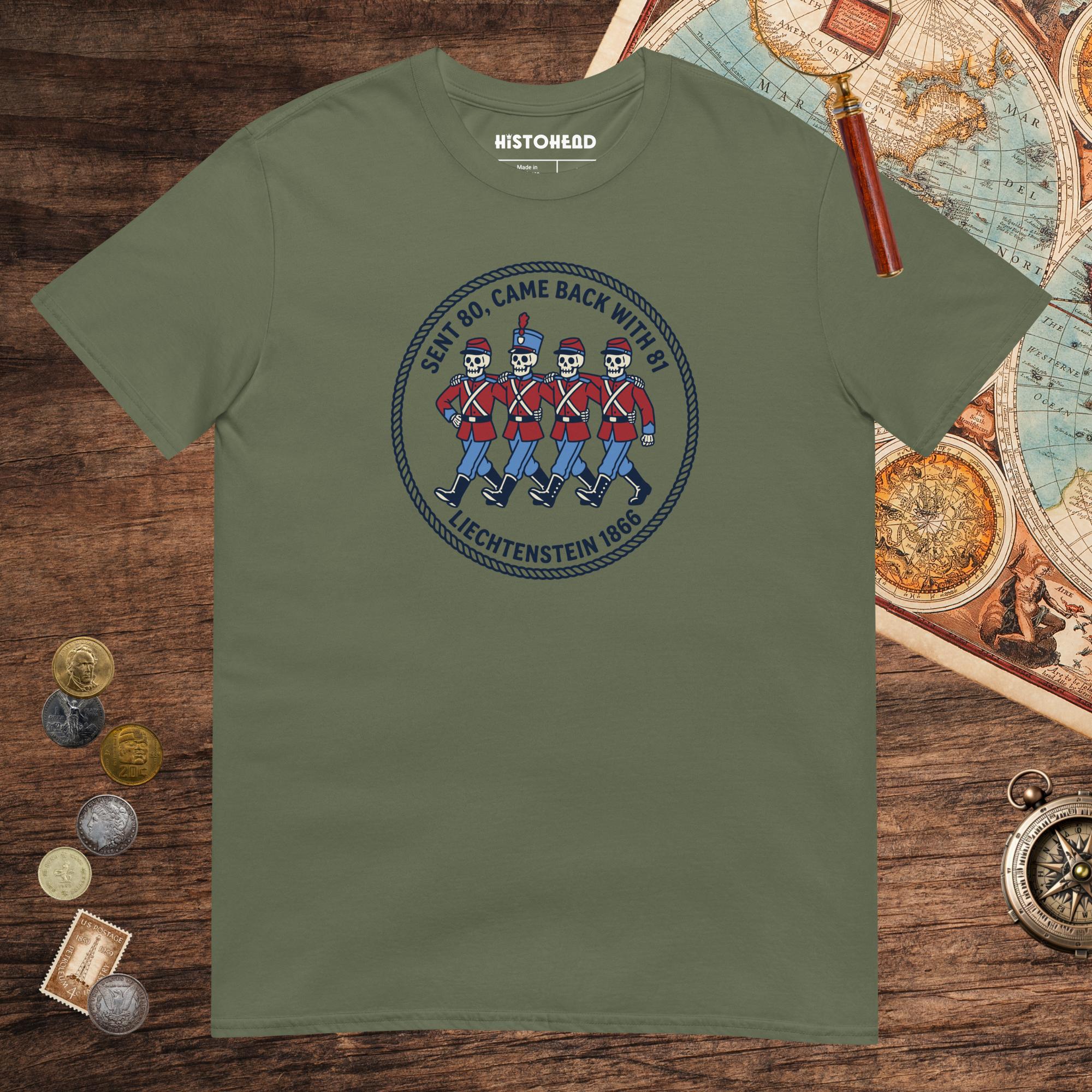 Military Green Liechtenstein 1866 Tee - history buff gift by HistoHead