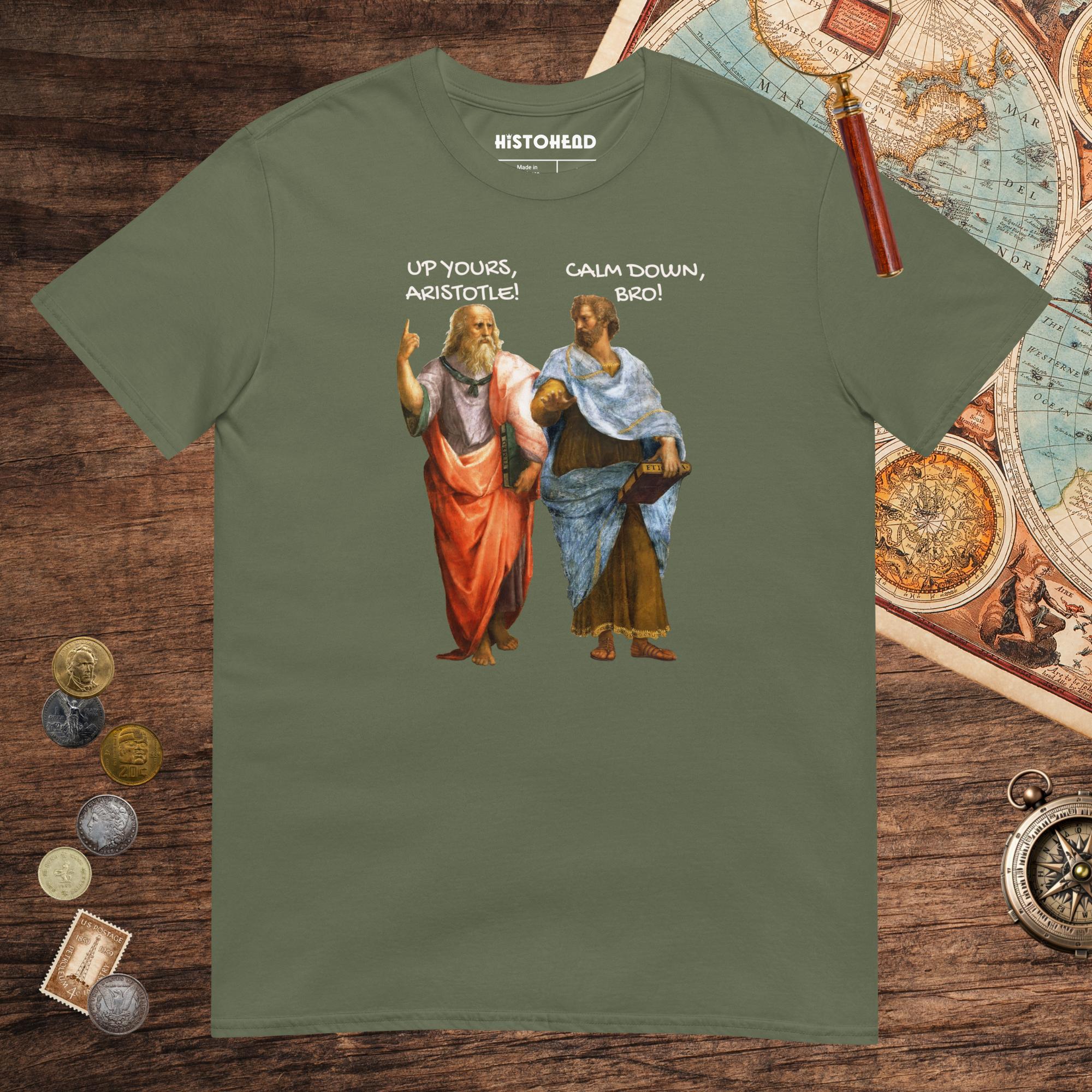 Military Green Plato And Aristotle Tee - history buff gift by HistoHead