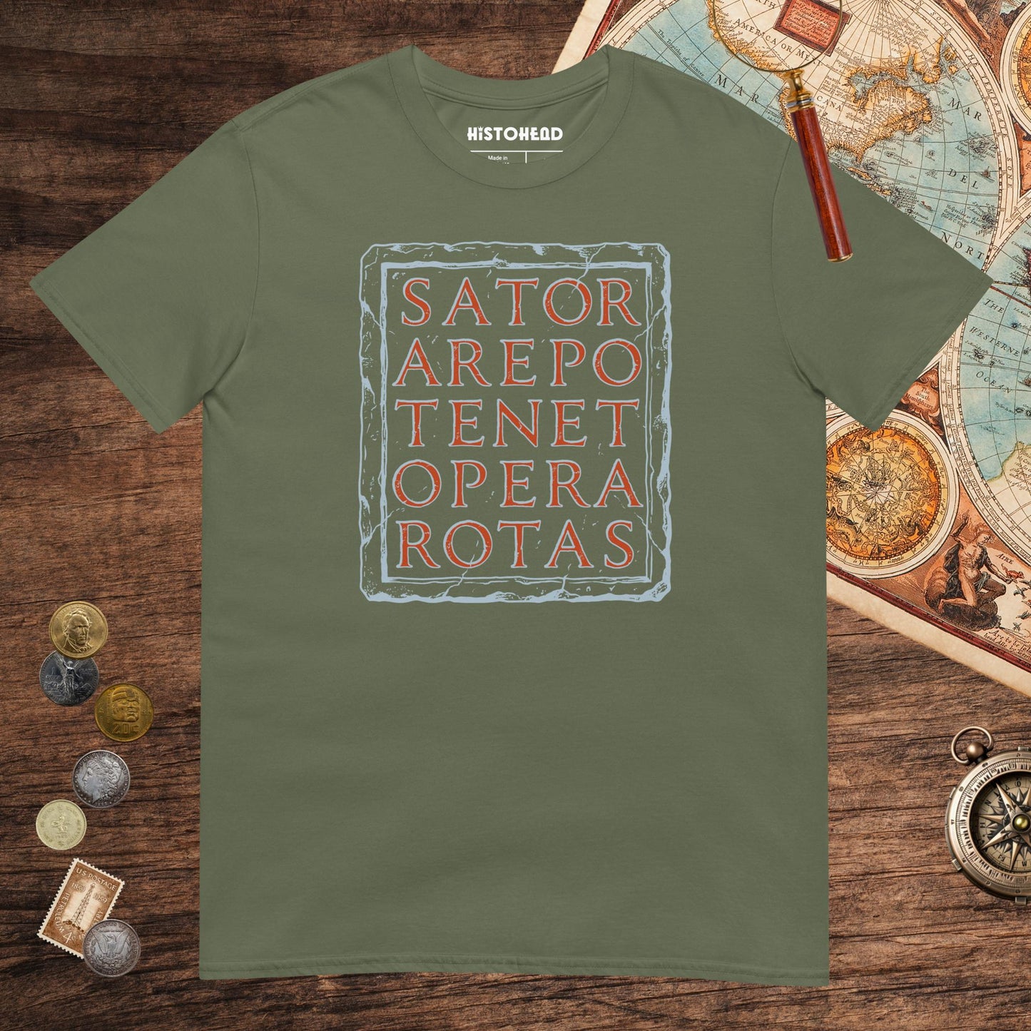 Military Green Sator Rotas Tee - history buff gift by HistoHead