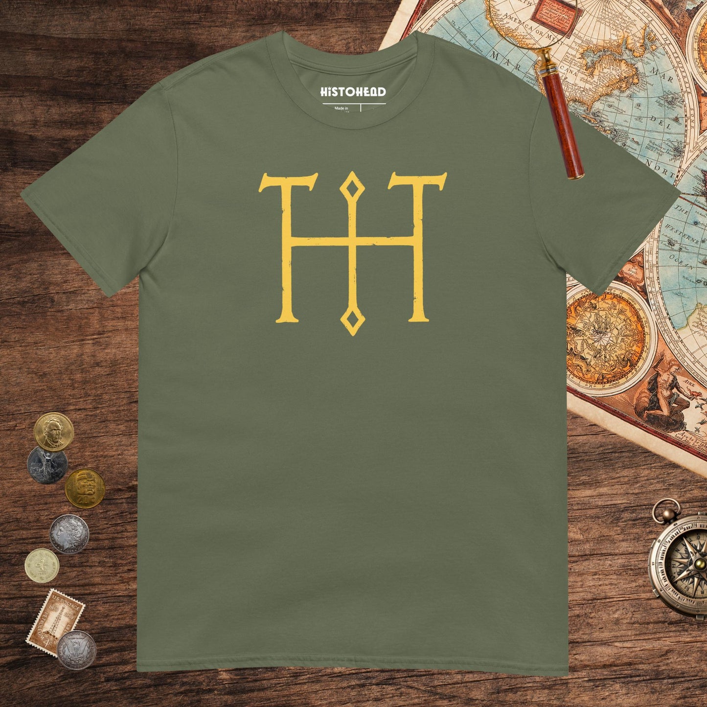 Military Green Otto the Great Autograph Tee - history buff gift by HistoHead