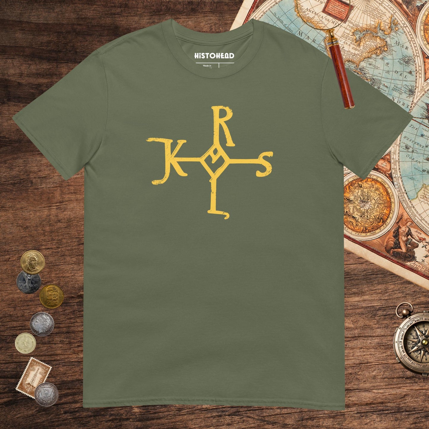 Military Green Charlemagne Autograph Tee - history buff gift by HistoHead