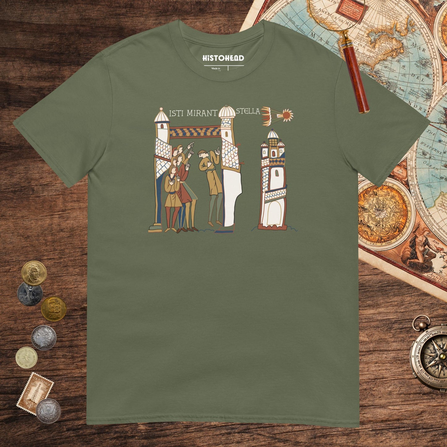 Military Green Isti Mirant Stella Tee - history buff gift by HistoHead