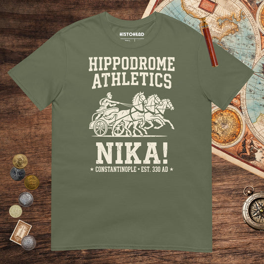 Military Green Hippodrome Athletics Tee - history buff gift by HistoHead