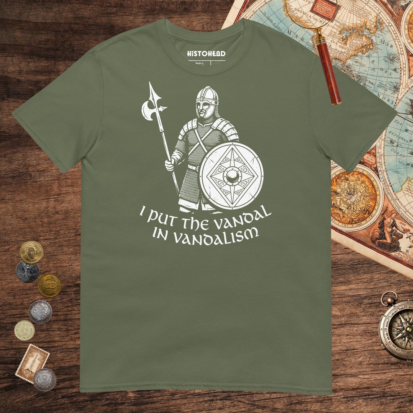 Military Green Vandal in Vandalism Tee - history buff gift by HistoHead