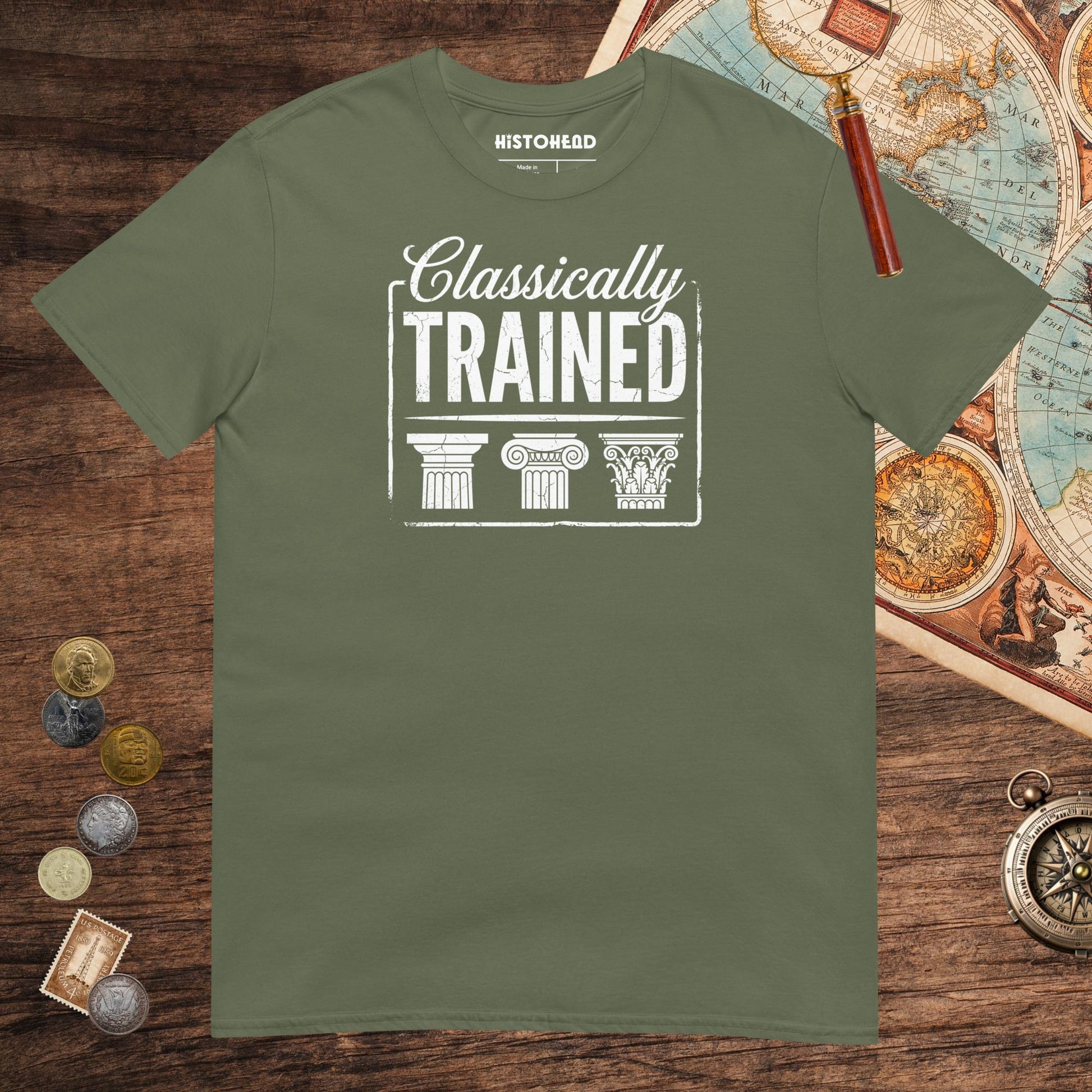 Military Green Classically Trained Tee - history buff gift by HistoHead