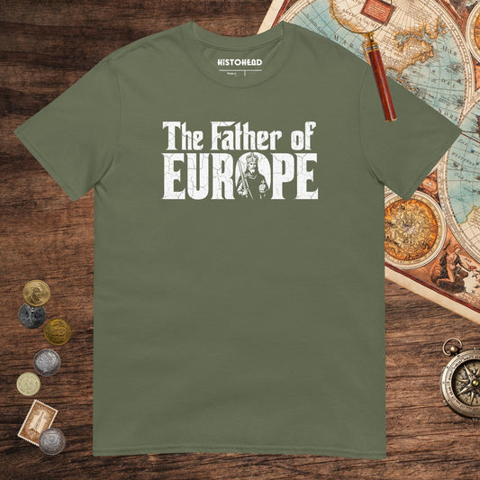 Military Green Charlemagne The Father of Europe Tee - history buff gift by HistoHead