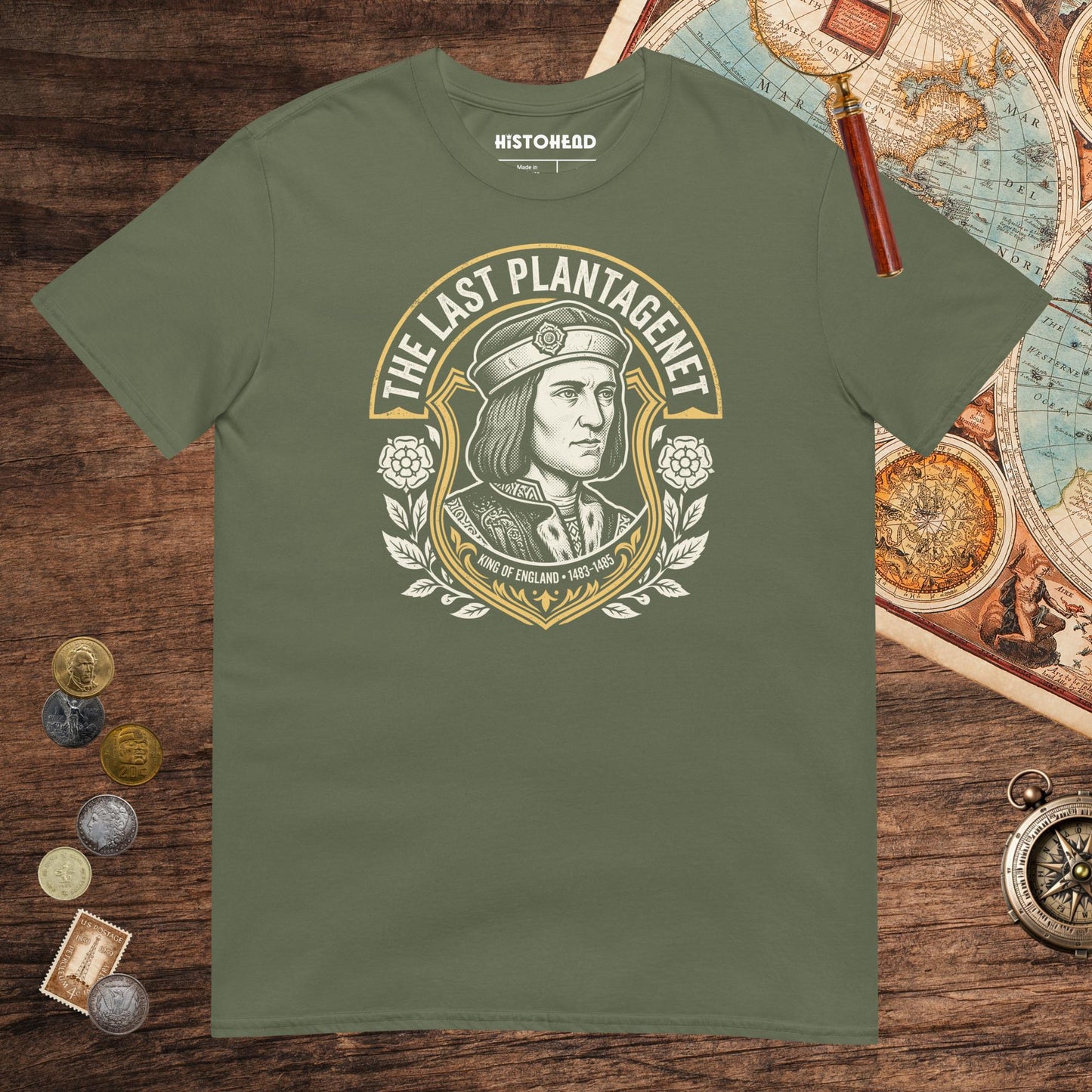 Military Green Richard III The Last Plantagenet Tee - history buff gift by HistoHead