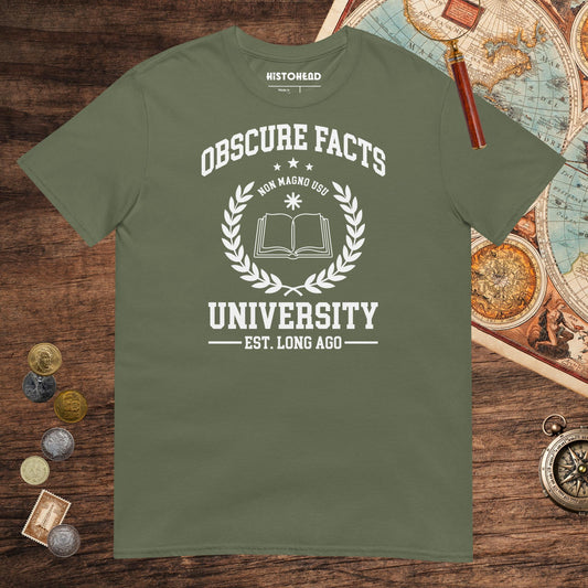 Military Green Obscure Facts University Tee - history buff gift by HistoHead