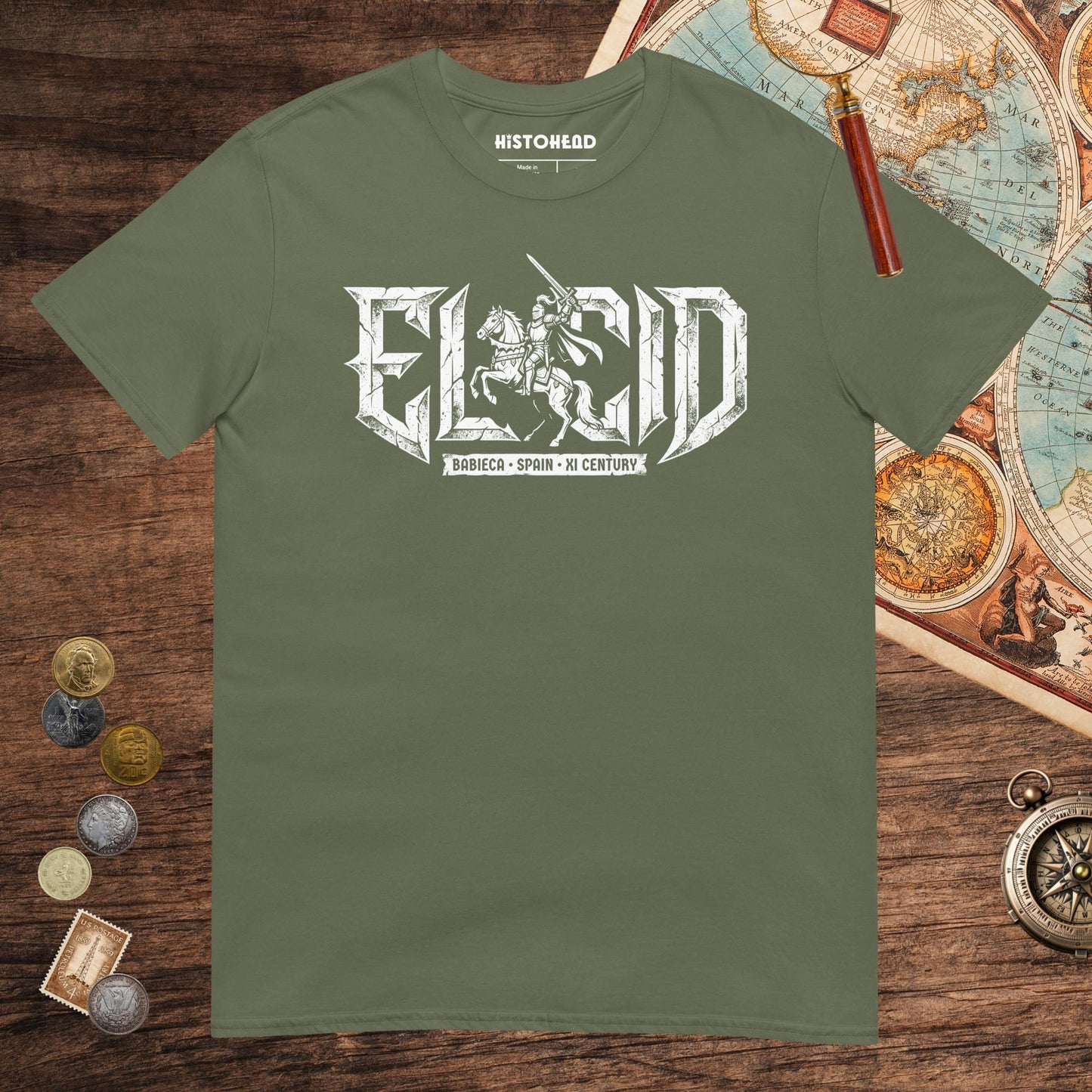 Military Green El Cid Tee - history buff gift by HistoHead