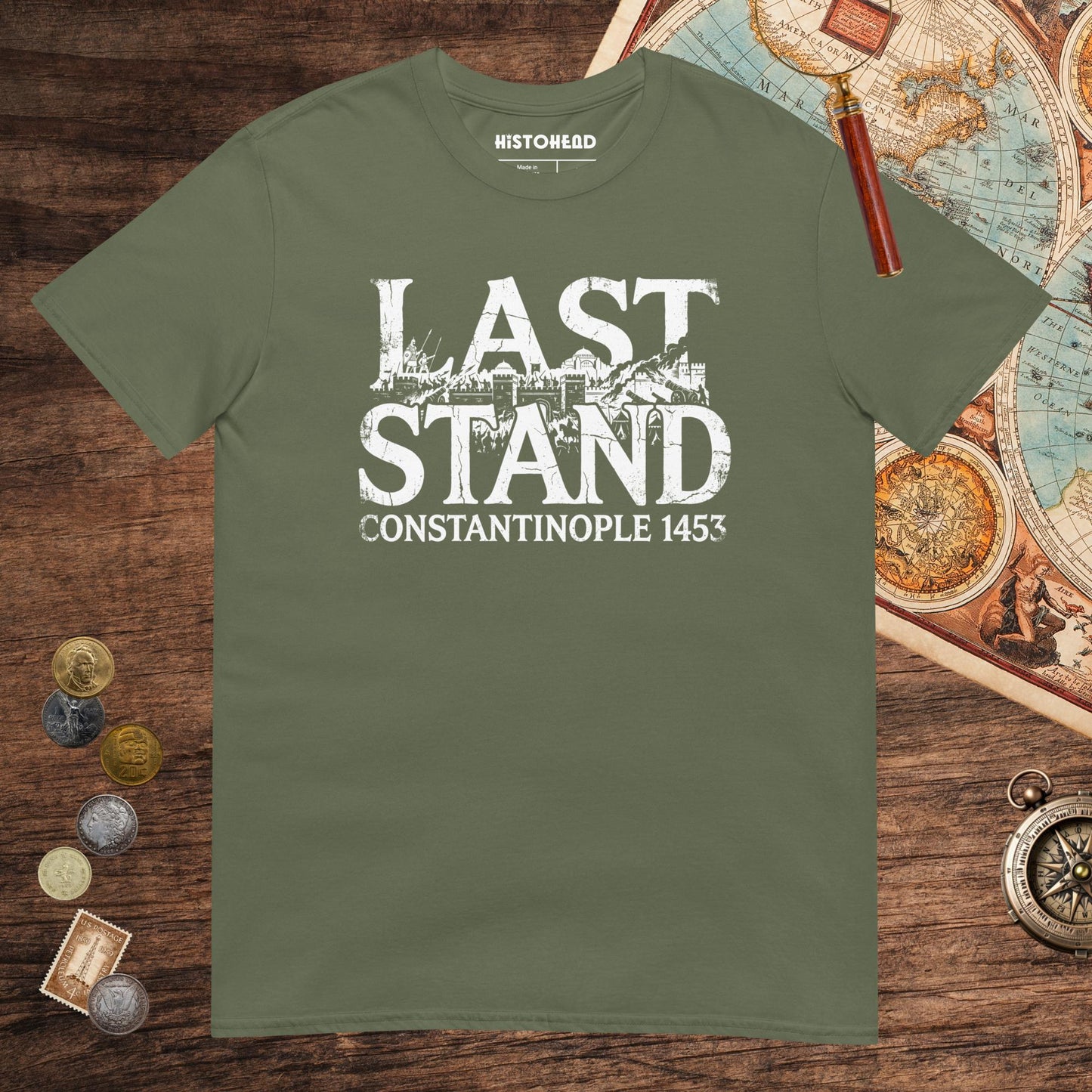 Military Green Last Stand Constantinople 1453 Tee - history buff gift by HistoHead