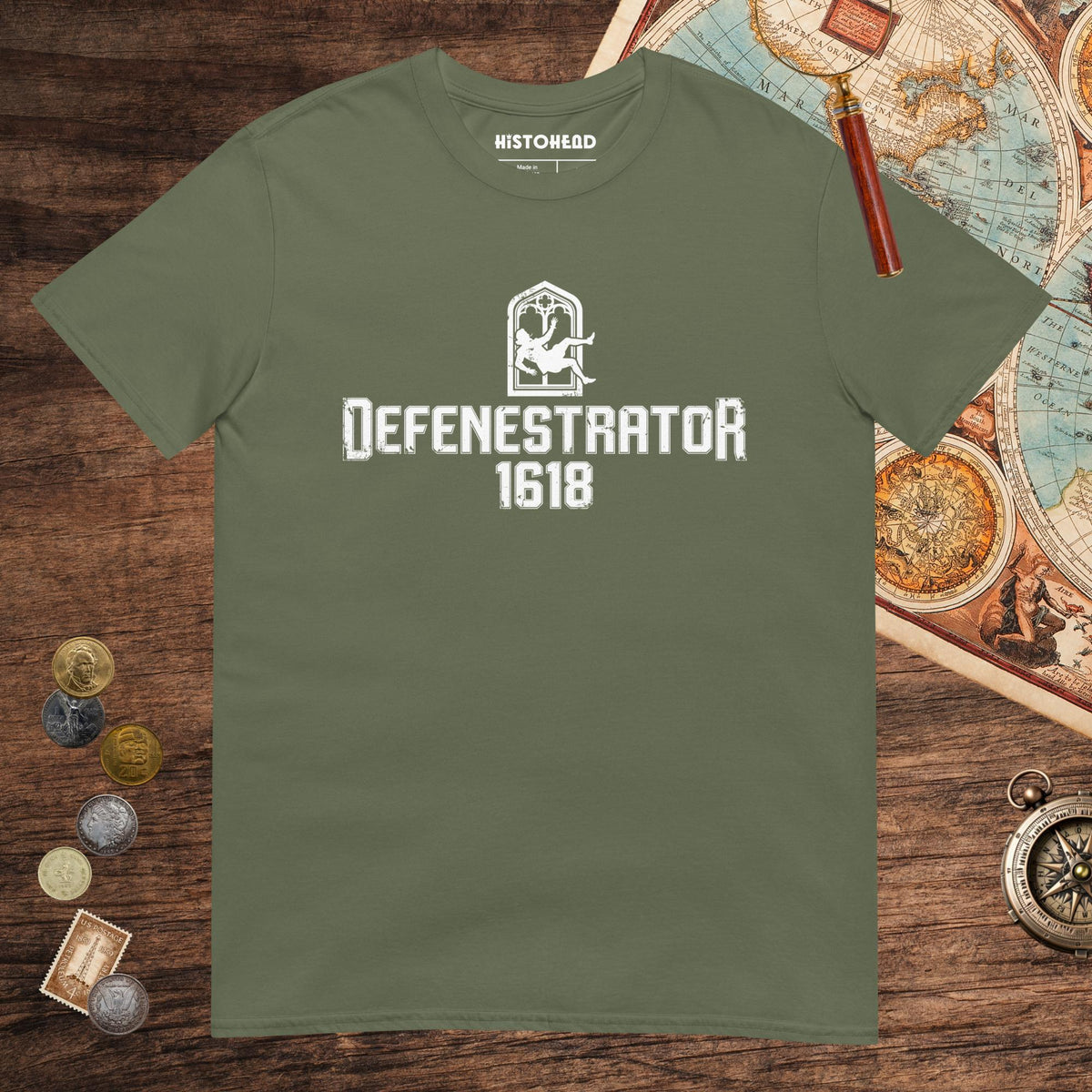 Military Green Defenestrator Tee - history buff gift by HistoHead