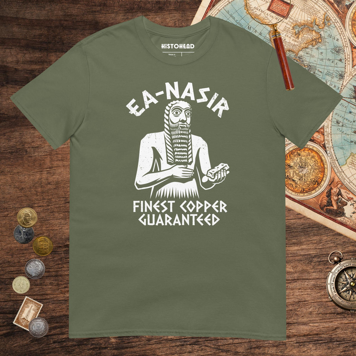Military Green Ea-Nasir Finest Copper Tee - history buff gift by HistoHead