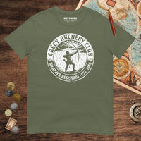 Military Green Crecy Archery Club Tee - history buff gift by HistoHead