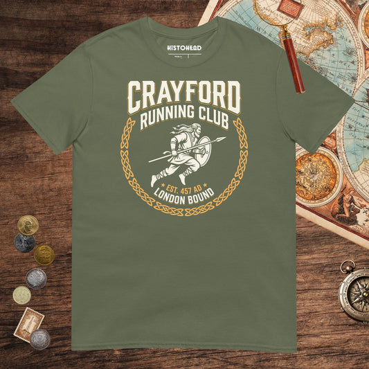 Military Green Crayford Running Club Tee - history buff gift by HistoHead