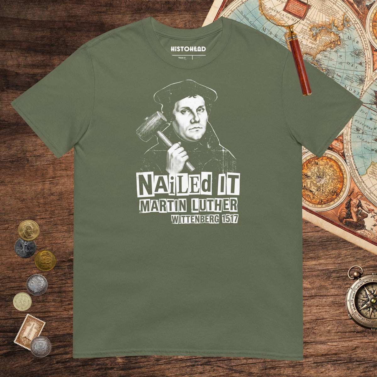 Military Green Nailed It Tee - history buff gift by HistoHead