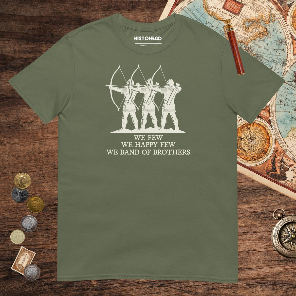 Military Green Band of Brothers Tee - history buff gift by HistoHead
