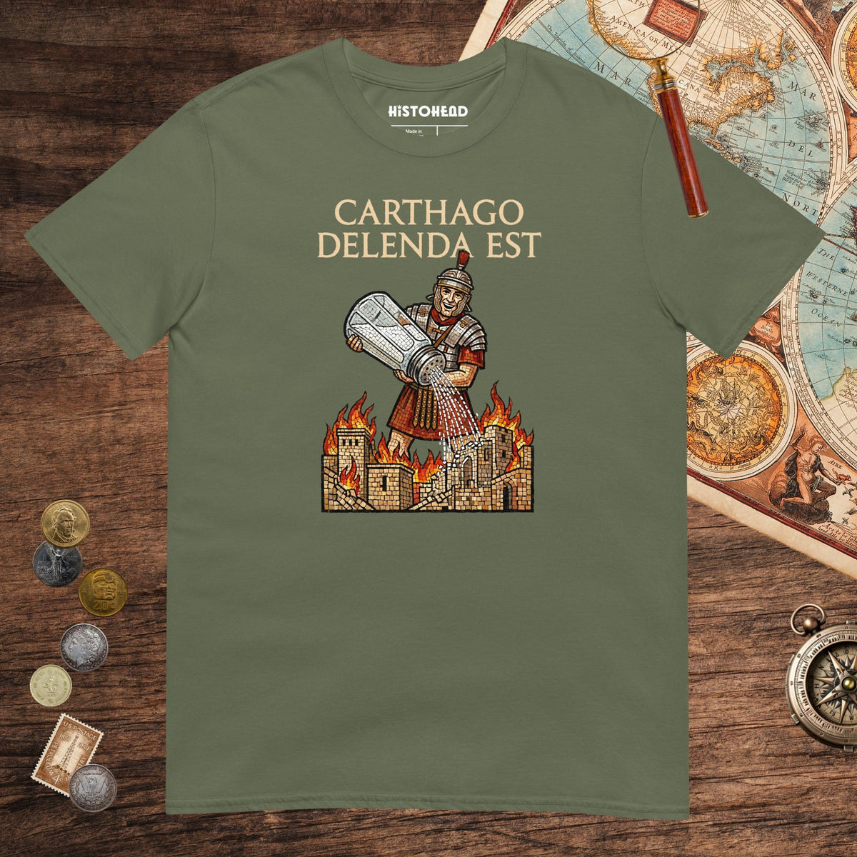 Military Green Salting Carthage Tee - history buff gift by HistoHead
