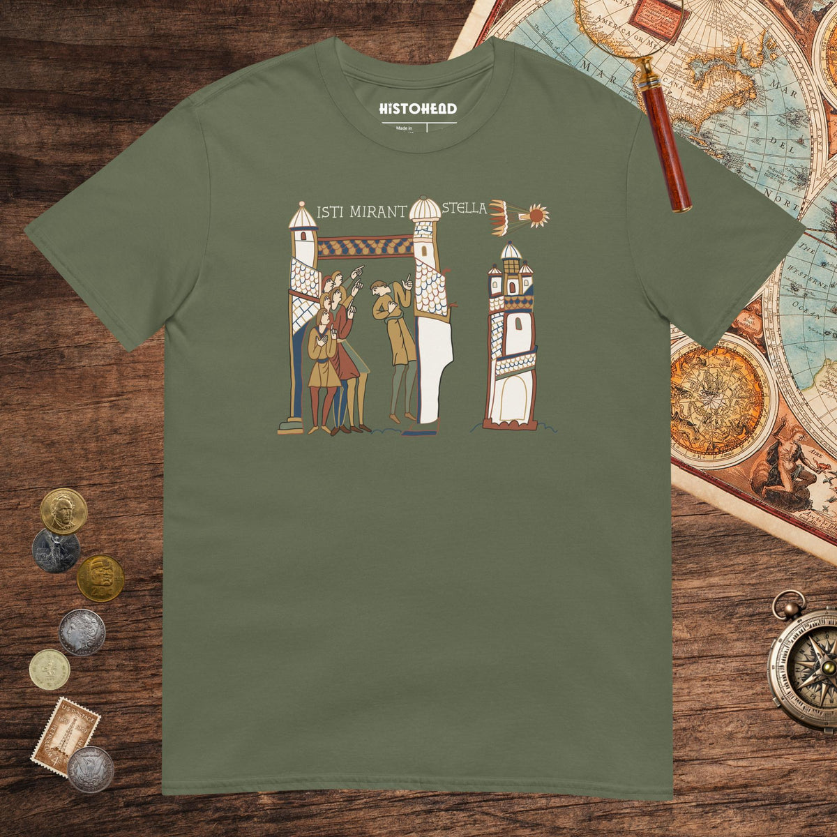 Military Green Isti Mirant Stella Tee - history buff gift by HistoHead