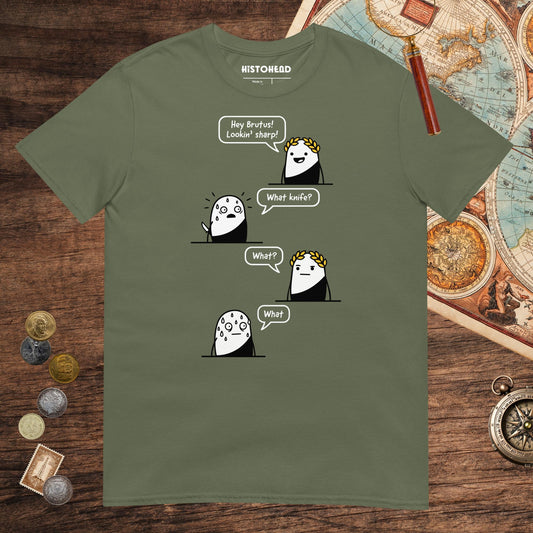 Military Green Caesar and Brutus Comics Tee - history buff gift by HistoHead