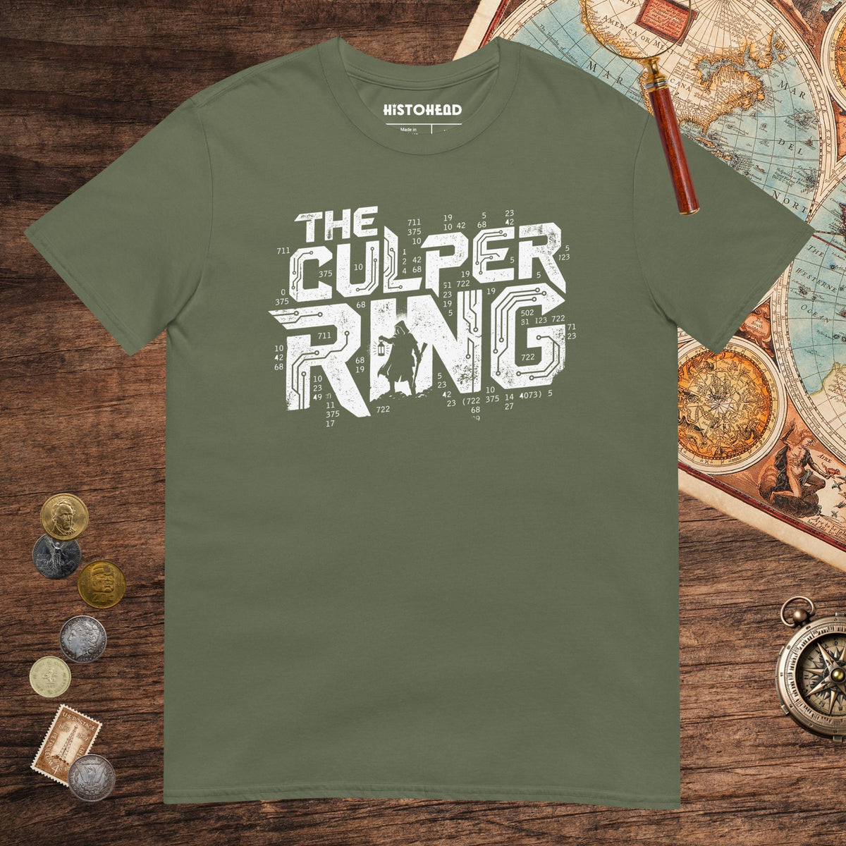 Military Green The Culper Ring Tee - history buff gift by HistoHead