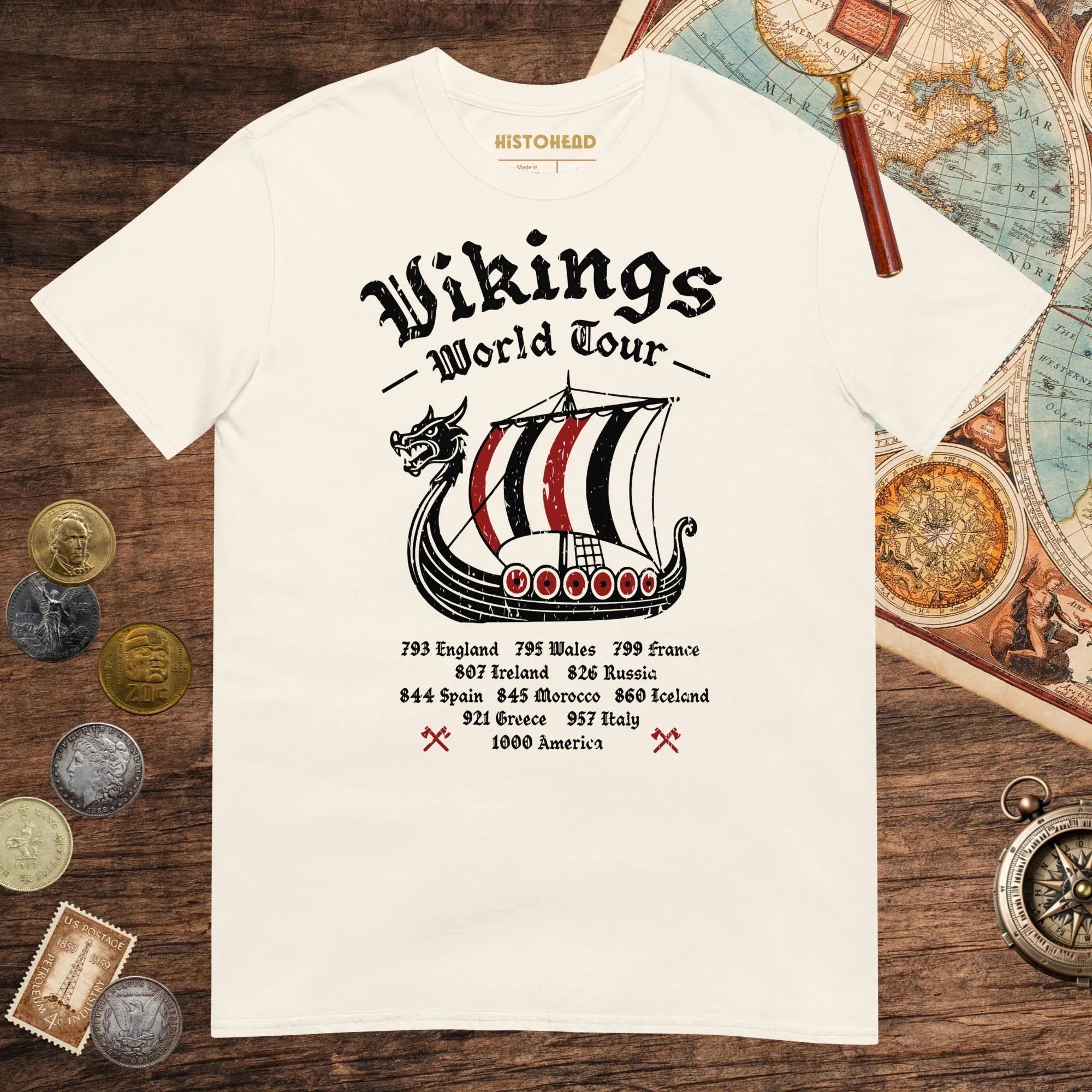 Natural Vikings World Tour Tee - history buff gift by HistoHead